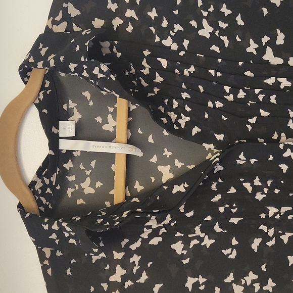 EUC, LC Lauren Conrad Butterfly Blouse, S, Black/white color - Picture 3 of 12